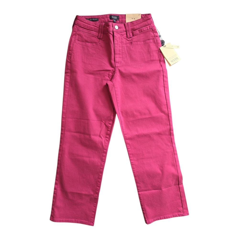 NWT Nydj Relaxed Straight Ankle Square Pants Size 4P pink jeans